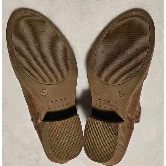 Top Moda Brown Ankle Booties Women's Size 5.5 Used - Picture 9 of 9